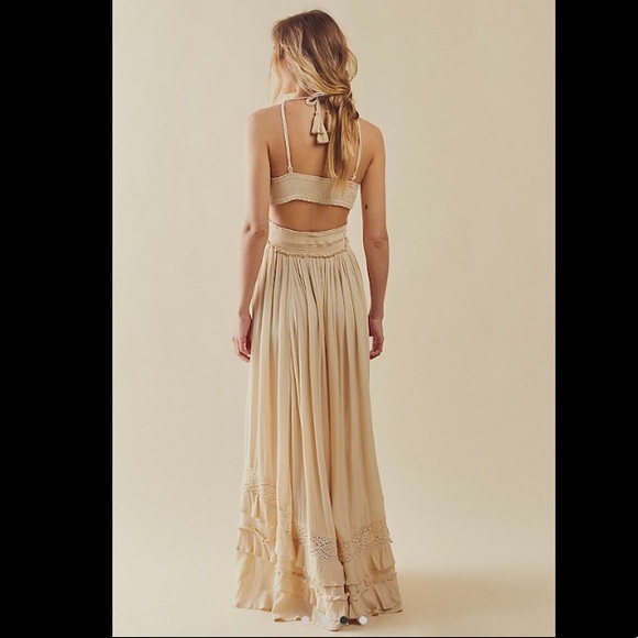 Free People Santa Maria Maxi Dress Ocean Pearl Size M - Picture 5 of 6